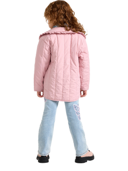 Lindex Kids' Water-Repellent Quilted Jacket, Dusty Pink - view 2, Dusty Pink