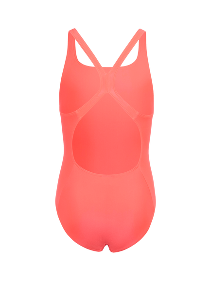 adidas Kids' Square Neck 3-Stripe Swimsuit, Solar Turbo/ Frozen Turbo - view 2, Solar Turbo/ Frozen Turbo