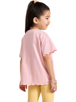 Lindex Kids' Cotton Tulip Applique T-Shirt, Light Pink - view 2, Light Pink