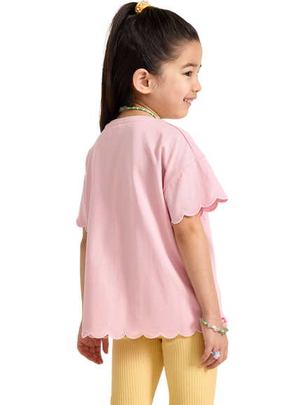 Lindex Kids' Cotton Tulip Applique T-Shirt, Light Pink - view 2, Light Pink