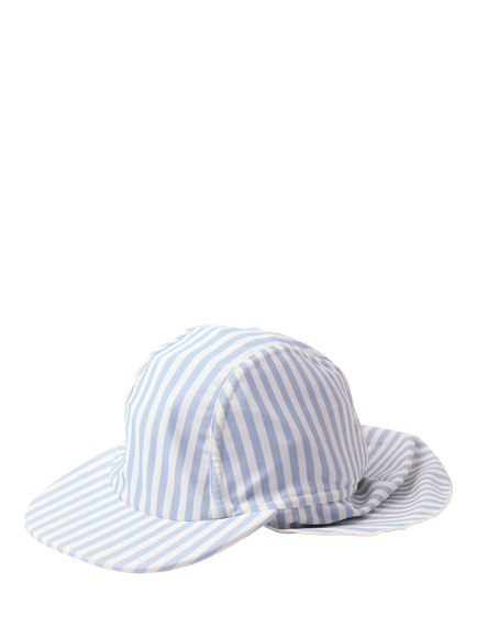 Lindex Kids' UV Stripe Sun Hat, Blue/White, Blue/White