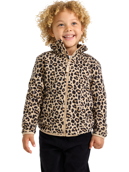 Lindex Kids' Leopard Print Jacket, Beige, Beige