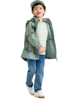 Lindex Kids' Dinosaur Print Raincoat, Light Green, Light Green