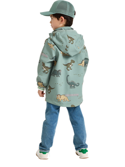 Lindex Kids' Dinosaur Print Raincoat, Light Green - view 2, Light Green