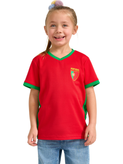Lindex Kids' Portugal V-Neck T-Shirt, Red, Red