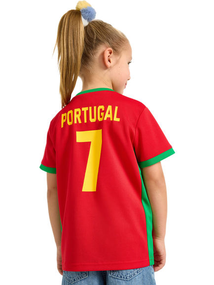 Lindex Kids' Portugal V-Neck T-Shirt, Red - view 2, Red