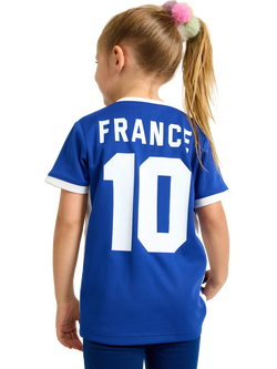 Lindex Kids' France V-Neck T-Shirt, Blue - view 2, Blue