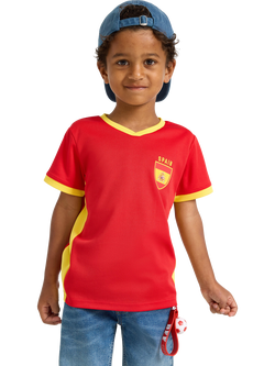 Lindex Kids' Spain V-Neck T-Shirt, Red, Red