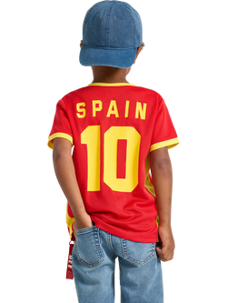 Lindex Kids' Spain V-Neck T-Shirt, Red - view 2, Red