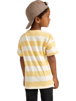 Lindex Kids' Cotton Avocado Stripe T-Shirt, Yellow/White/Multi - view 2, Yellow/White/Multi