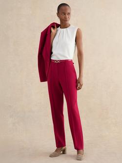 Hobbs Cecelia Chain Buckle Pure Leather Belt - view 2, Beetroot Pink