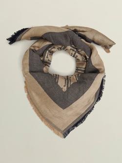 Hobbs Mora Insignia Print Scarf, Black/Camel, Black/Camel