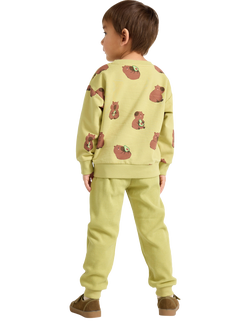 Lindex Baby Knee Patch Joggers, Green/Brown - view 2, Green/Brown