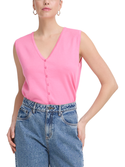 ICHI Luls Sleeveless Cardigan, Wild Orchid, Wild Orchid