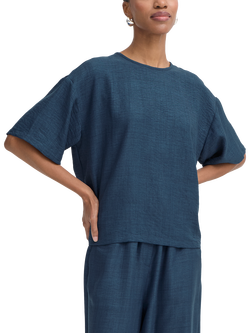 ICHI Katico Boxy Tie Back Top, True Navy Melange, True Navy Melange