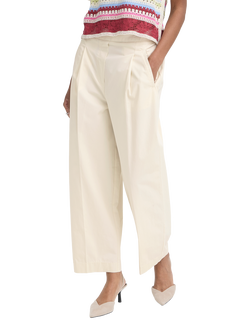 ICHI Funi High Rise Pleated Wide Leg Trousers, Birch