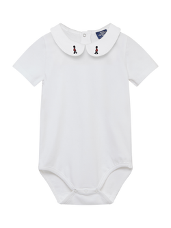 Trotters Baby Peter Pan Guardsman Bodysuit, White, White
