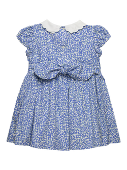 Trotters Baby Short Sleeve Floral Duck Dress, Blue - view 2, Blue