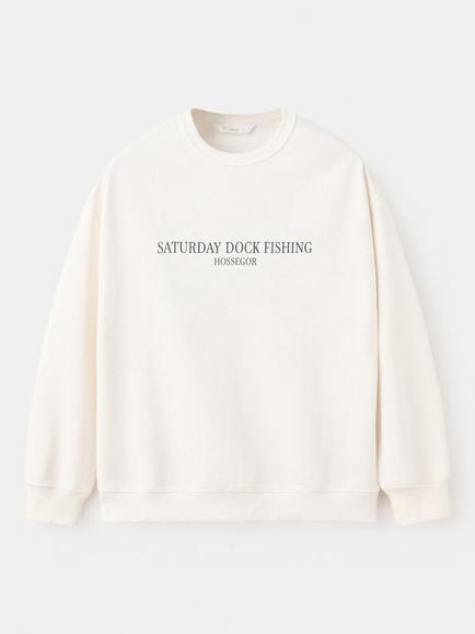 Mango Kids' Cotton Blend Graphic Sweatshirt, Off White, Off White