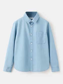 Mango Kids' Chambray Shirt, Light Blue, Light Blue