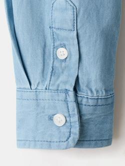 Mango Kids' Chambray Shirt, Light Blue - view 2, Light Blue