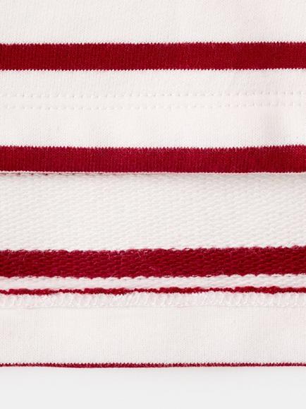 Mango Kids' Cotton Striped Hoodie, Red - view 2, Red