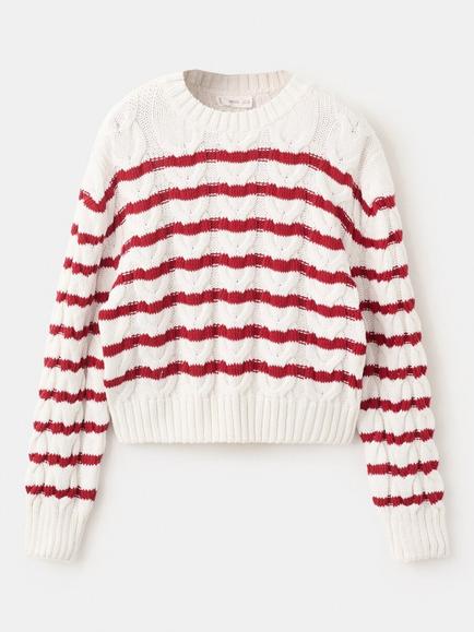 Mango Kids' Striped Jumper, Red/Multi, Red/Multi