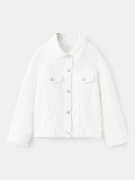 Mango Kids' Denim Jacket, White, White