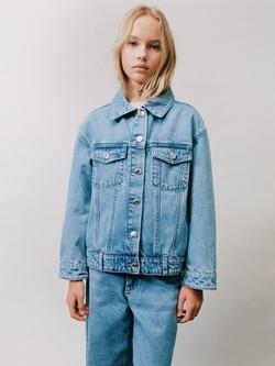 Mango Kids' Denim Jacket, Mid Blue, Mid Blue
