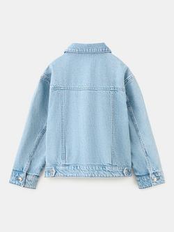 Mango Kids' Denim Jacket, Mid Blue - view 2, Mid Blue