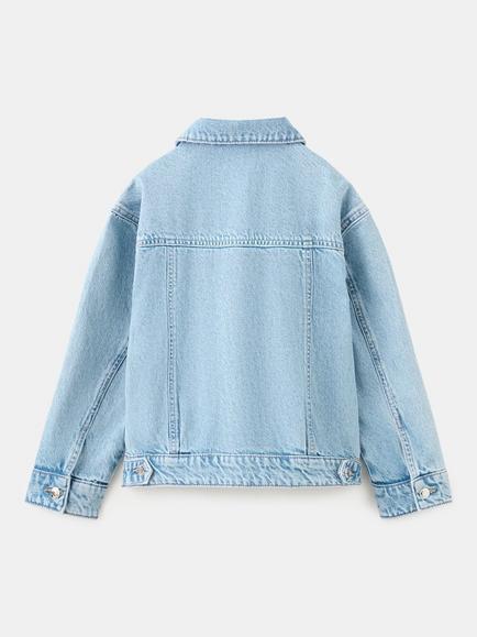 Mango Kids' Denim Jacket, Mid Blue - view 2, Mid Blue