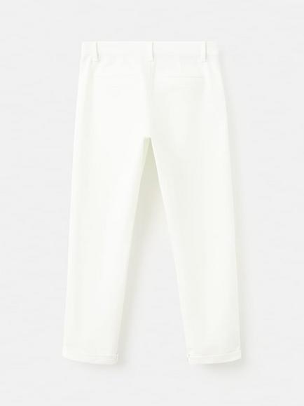 Mango Kids' Piccolo Cotton Blend Chino Trousers, White - view 2, White