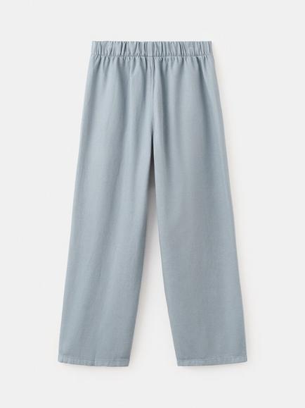 Mango Kids' Mid-Rise Wide Leg Drawstring Trousers, Blue - view 2, Blue