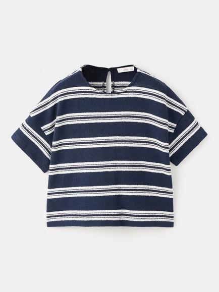 Mango Kids' Striped T-Shirt, Navy, Navy