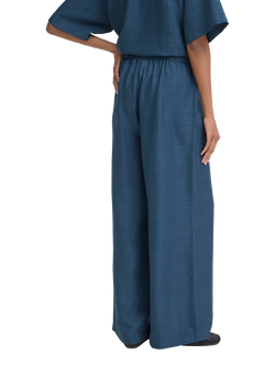 ICHI Katico Wide Leg Trousers, Navy - view 2, Navy