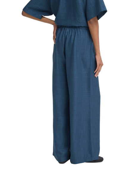 ICHI Katico Wide Leg Trousers, Navy - view 2, Navy