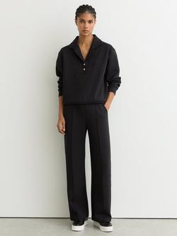 Reiss Bella Wide Leg Trousers, Black, Black