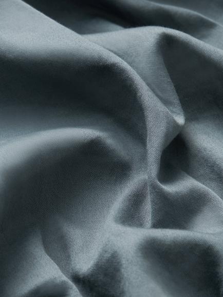 John Lewis Washed Organic Cotton Fitted Sheet - view 2, Denim Blue