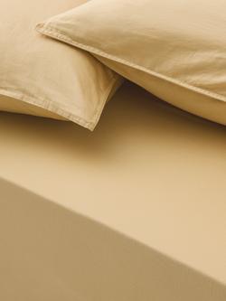 John Lewis Washed Organic Cotton Fitted Sheet, Butter