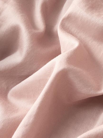 John Lewis Washed Organic Cotton Fitted Sheet - view 2, Plaster Pink