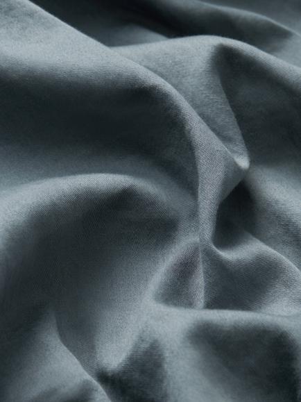 John Lewis Washed Organic Cotton Flat Sheet - view 2, Denim Blue
