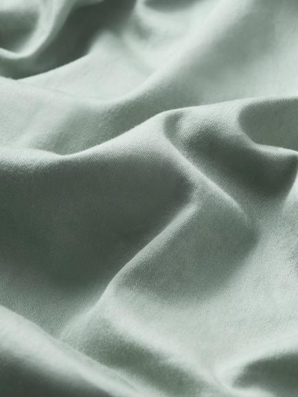John Lewis Washed Organic Cotton Flat Sheet - view 2, Sage