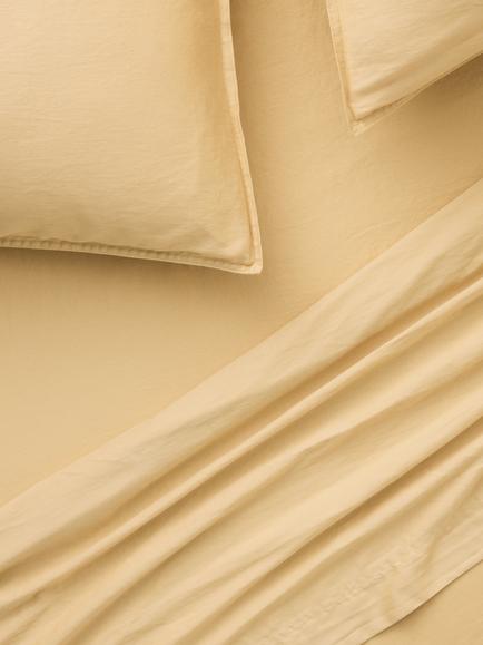 John Lewis Washed Organic Cotton Flat Sheet, Butter