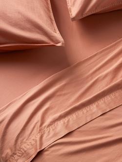 John Lewis Washed Organic Cotton Flat Sheet, Desert Sand