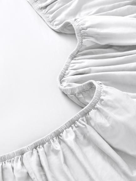 John Lewis Washed Organic Cotton Deep Fitted Sheet - view 2, White