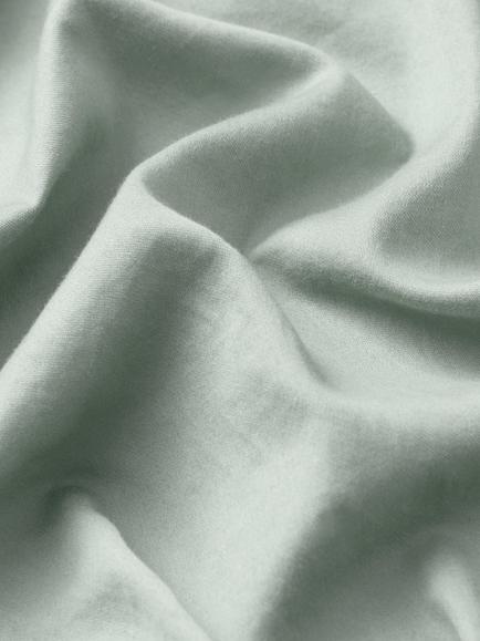 John Lewis Washed Organic Cotton Deep Fitted Sheet - view 2, Sage