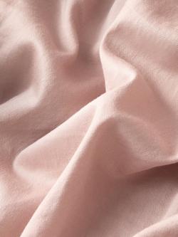 John Lewis Washed Organic Cotton Deep Fitted Sheet - view 2, Plaster Pink