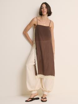 Nobody's Child Paulina Longline Camisole, Brown/Cream, Brown/Cream