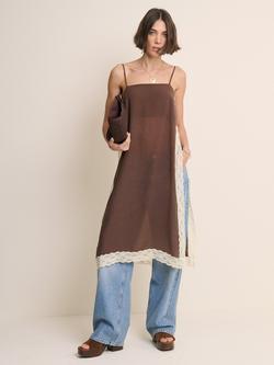 Nobody's Child Paulina Longline Camisole, Brown/Cream - view 2, Brown/Cream