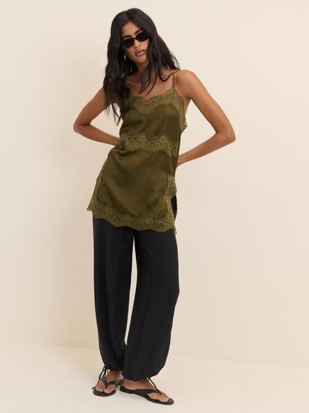 Nobody's Child Bellah Lace Cami Top, Green - view 2, Green